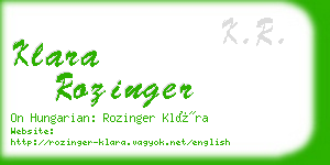 klara rozinger business card